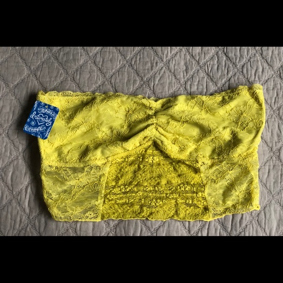NWT Free people Lace Bandeau in Lemoncello (7801) - Picture 3 of 9